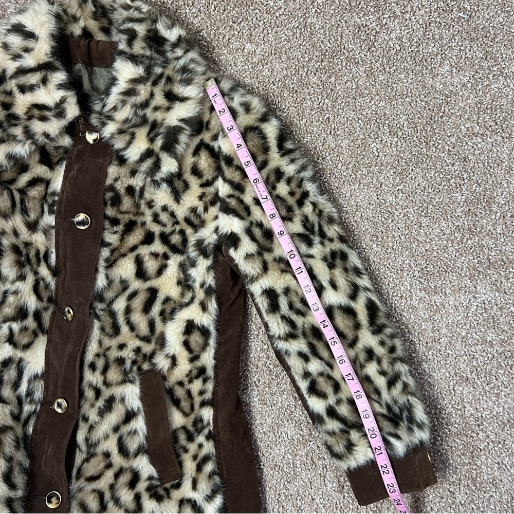 True‎ vintage Leopard Pattern Teddy Jacket - Picture 6 of 9